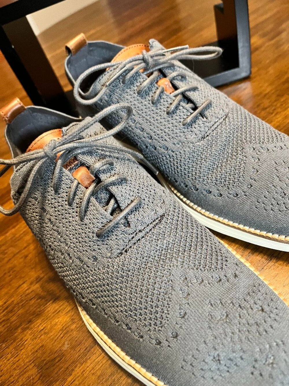 Cole Haan Gray OriginalGrand Wingtip Oxford Stitchlite Shoes Size 10